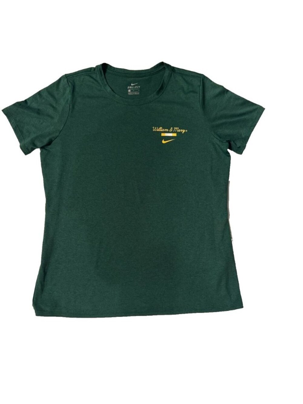 Nike Dri-FIT William & Mary Tribe Green Athletic Tee T-Shirt Women's L